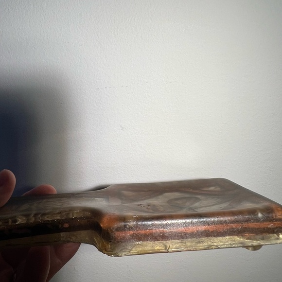 70s Lucite Butterfly & Grains Spoon Rest 3.25x6.25” Vintage Kitchen Decor Earthy - Picture 7 of 13